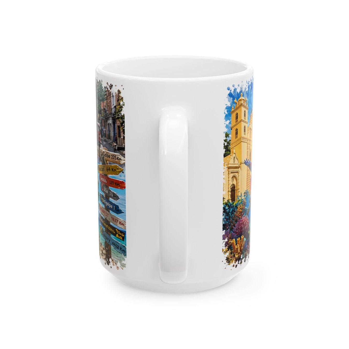Honduras Travel Collage Ceramic Mug - Taza de Café Honduras (11oz, 15oz)