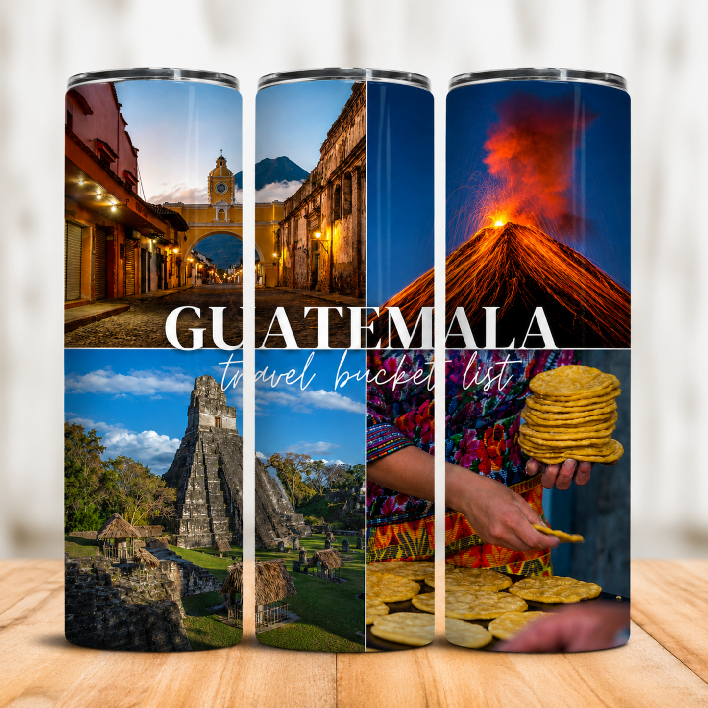 Vaso Térmico Guatemala Maravillas del Viajero con Pajita 20oz