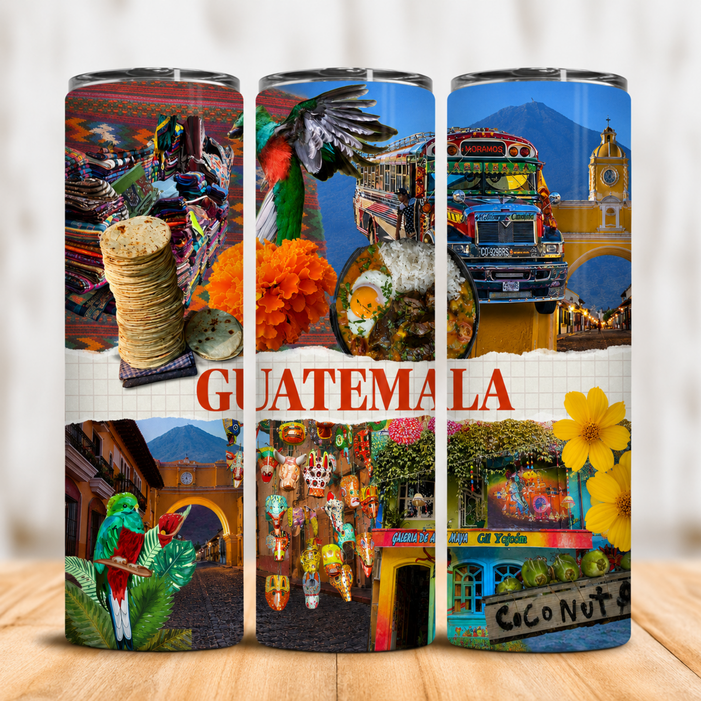 Vaso Térmico Guatemala Tradición y Color con Pajita 20oz