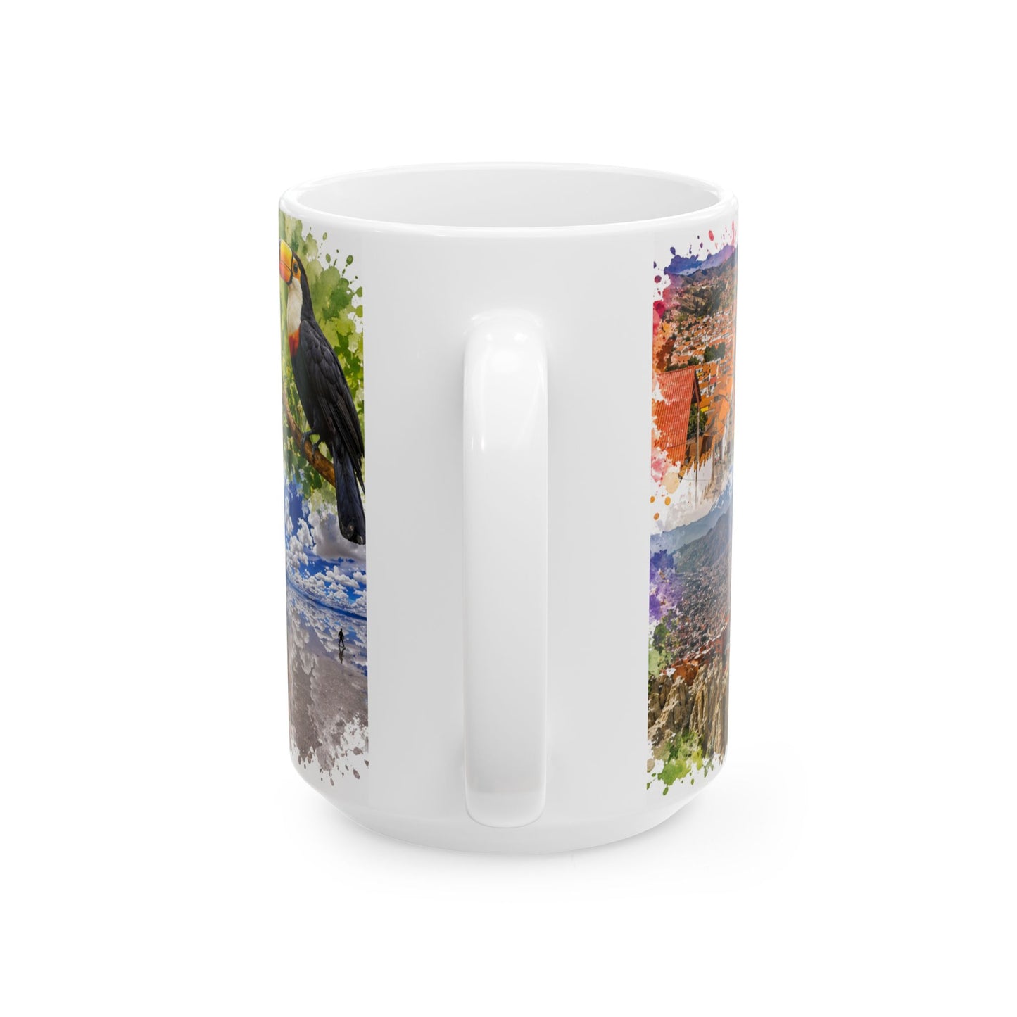 Bolivia Travel Collage Ceramic Mug - Taza de Café Paisajes de Bolivia (11oz, 15oz)