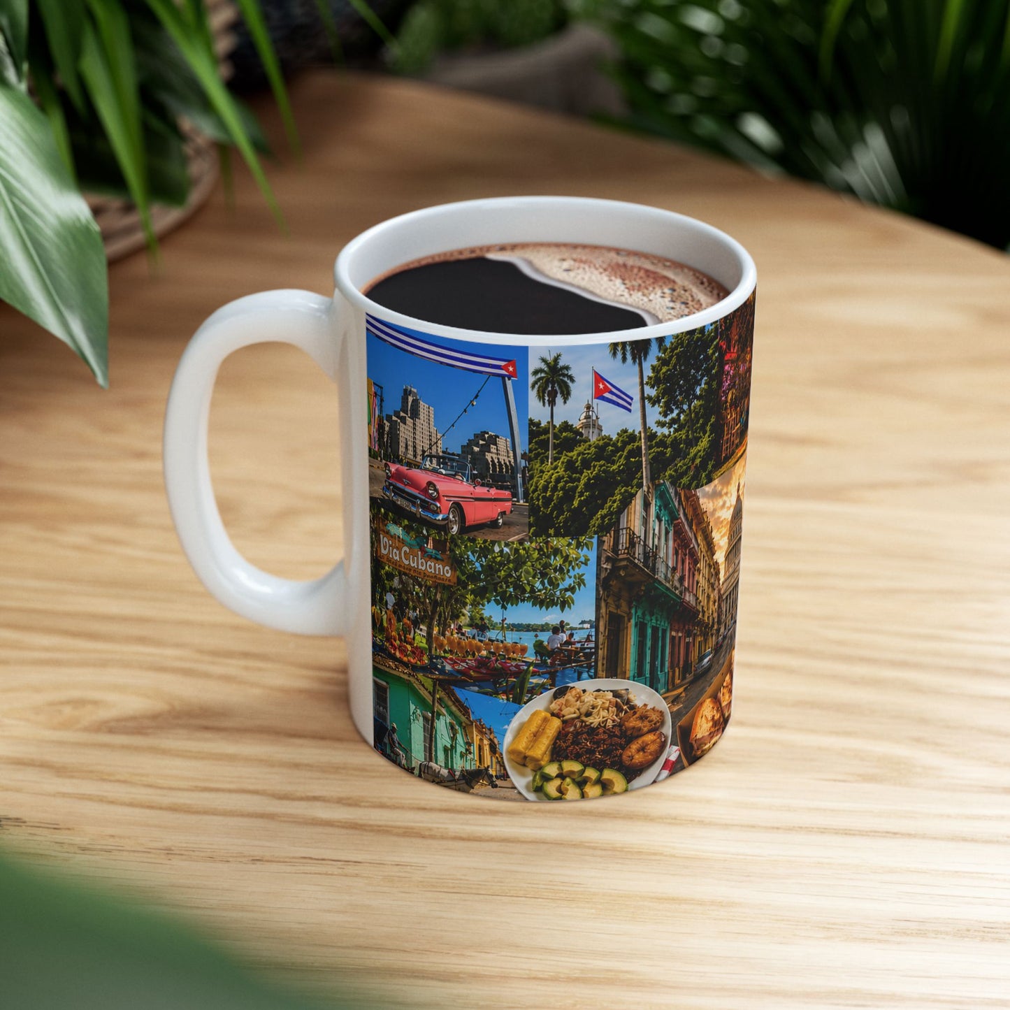 Cuba Travel Collage Ceramic Mug (11oz, 15oz) – Havana Vintage Scene (11oz, 15oz)
