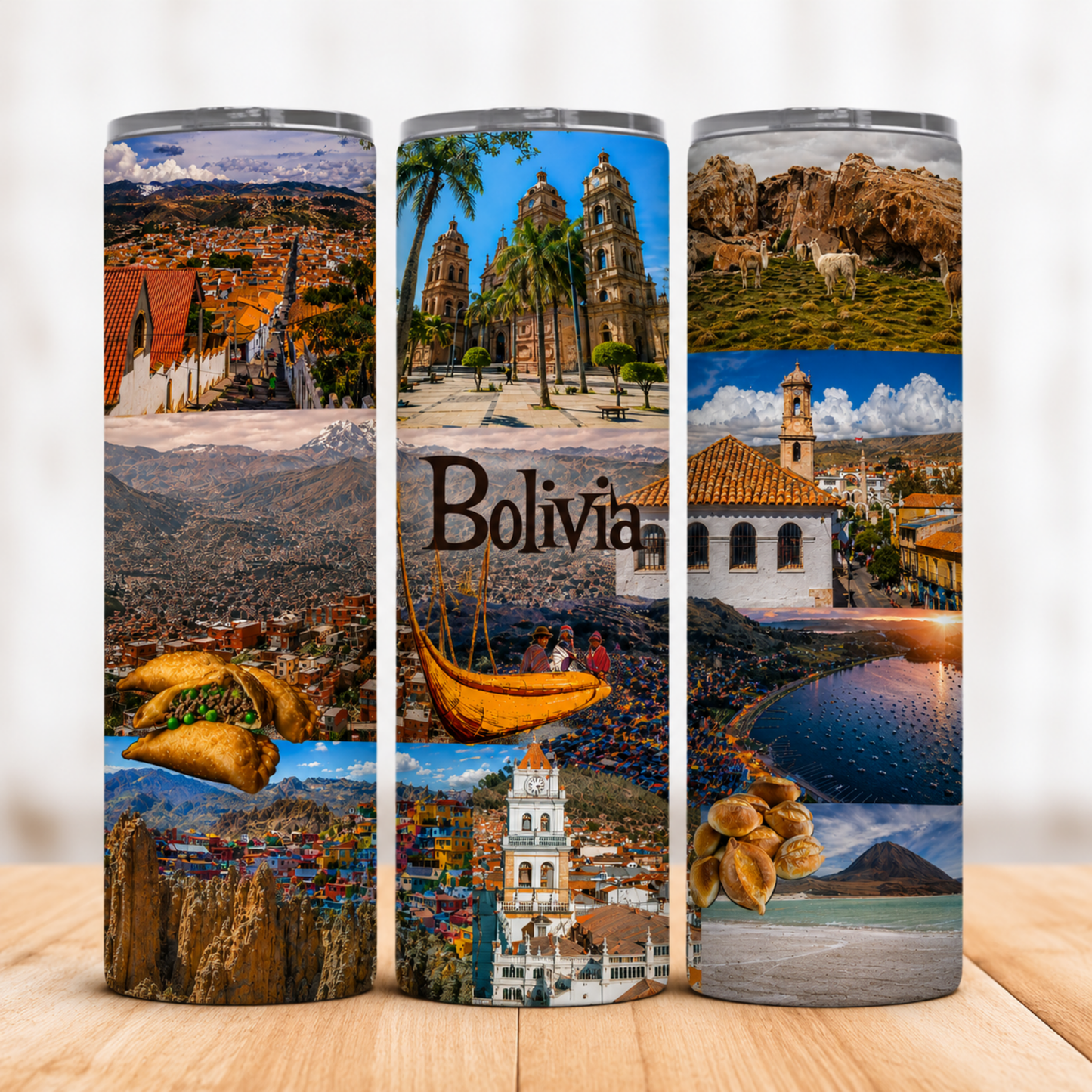 Vaso Térmico Bolivia Tradición y Paisajes con Pajita 20 oz