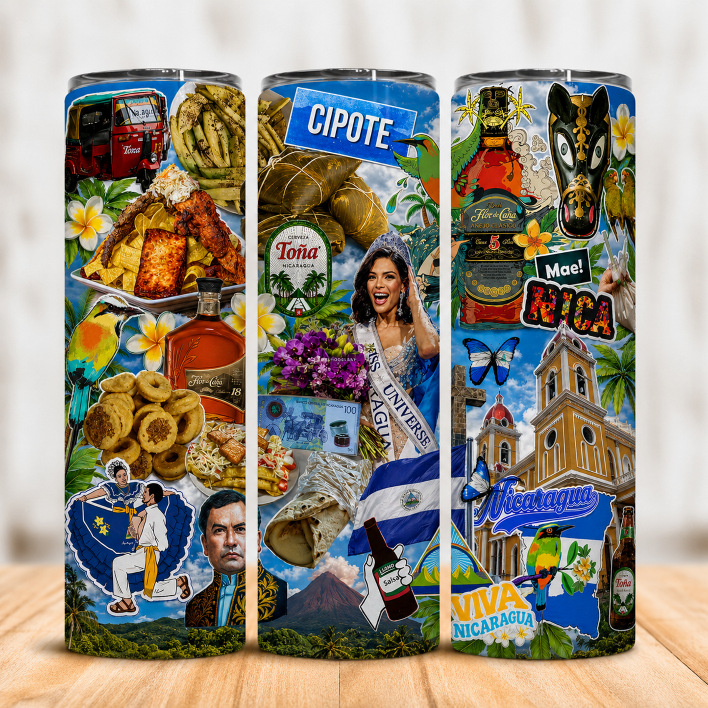 Vaso Térmico Viva Nicaragua Orgullo y Cultura con Pajita 20oz