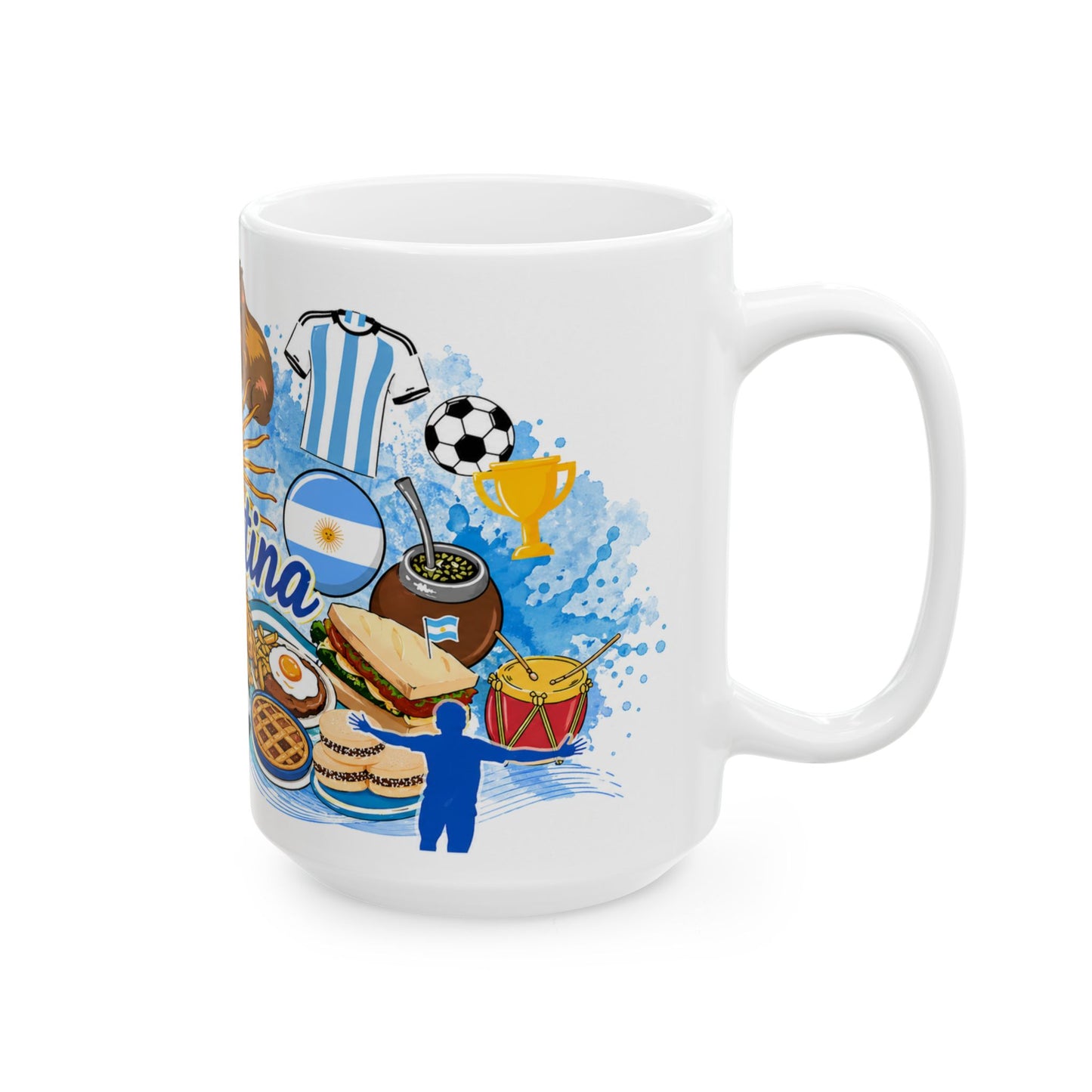 Argentina Coffee Mug – Illustrated National Icons & Food Collage (11oz, 15oz)