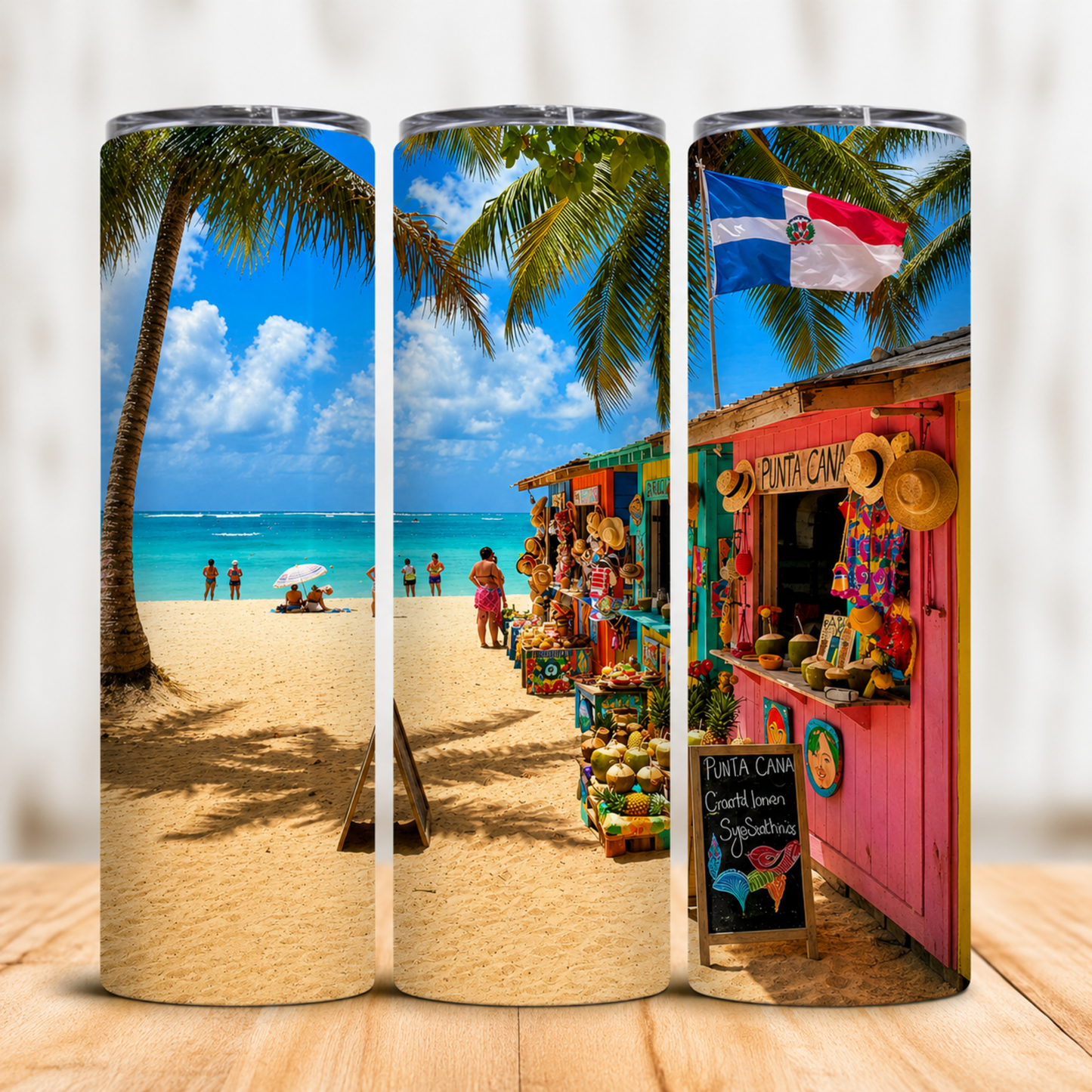 Vaso Térmico República Dominicana Punta Cana con Pajita 20oz