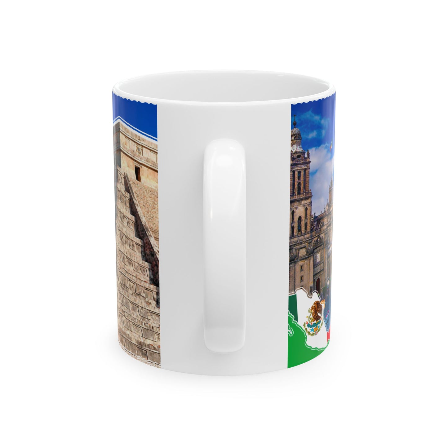 Viva Mexico Ceramic Mug - Mexican Flag & Landmarks (11oz/15oz)