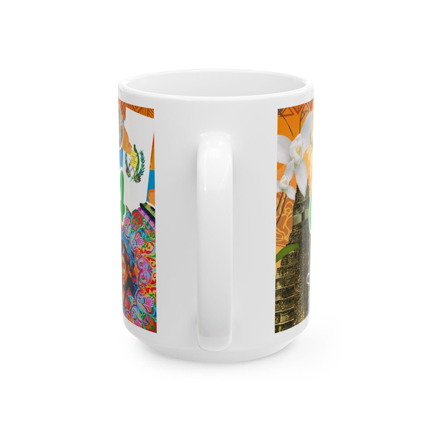 Guatemala Collage Ceramic Mug (11oz/15oz) – Traditional Food, Textiles & Culture