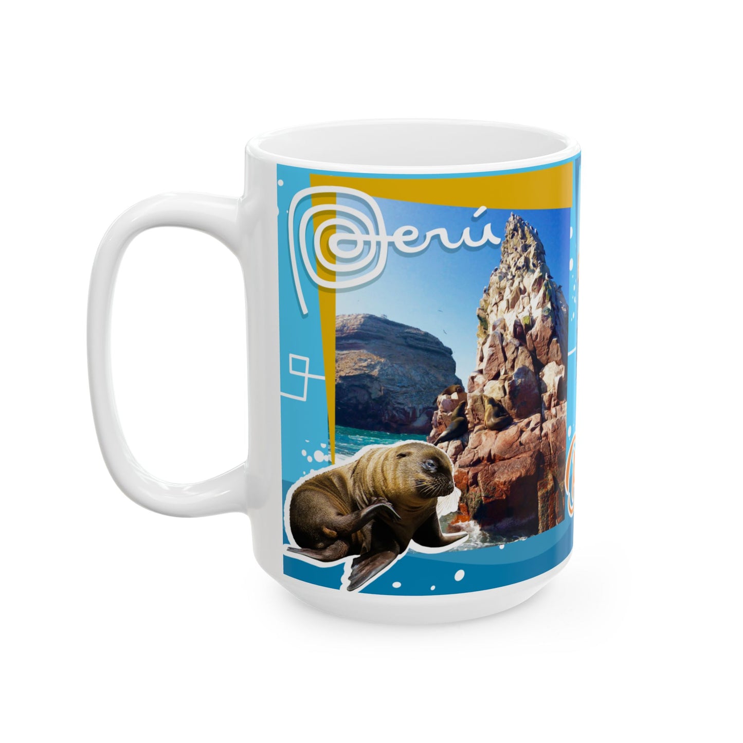 Islas Ballestas Photo Ceramic Mug - Sea Wildlife Travel Souvenir - Taza Perú (11oz/15oz)