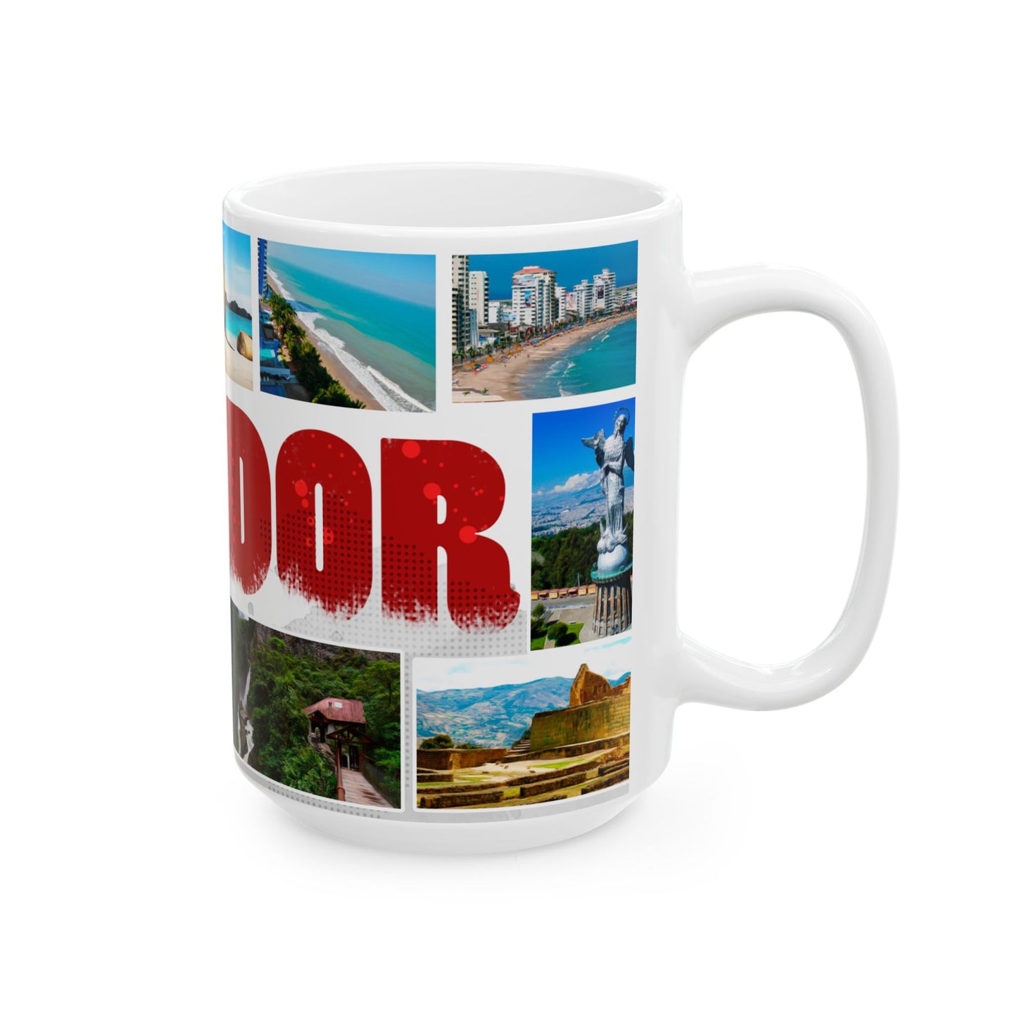 Ecuador Photo Collage Ceramic Mug - Colorful Travel Souvenir - Taza Euador (11oz, 15oz)