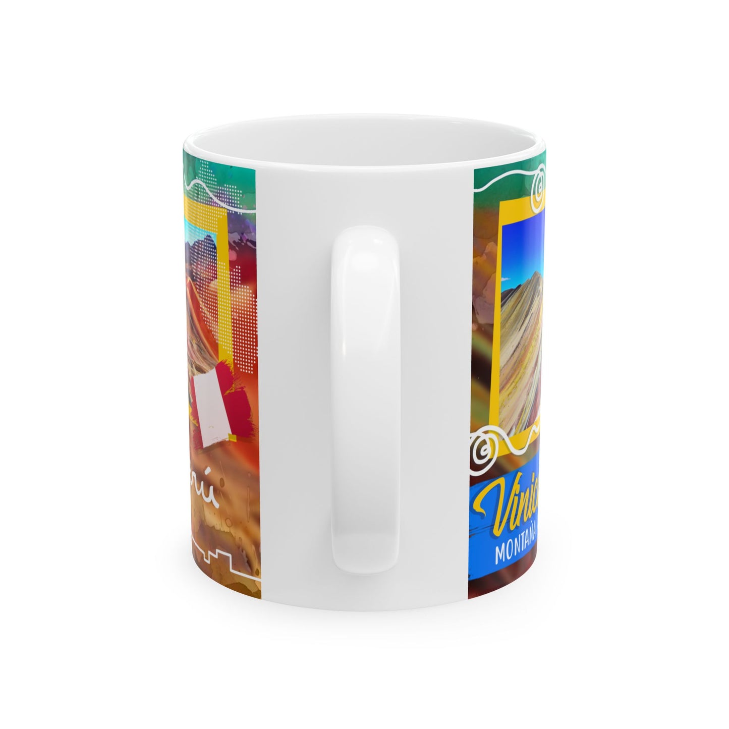 Cusco Peru Travel Collage Ceramic Mug - Rainbow Mountain - Taza Perú (11oz, 15oz)