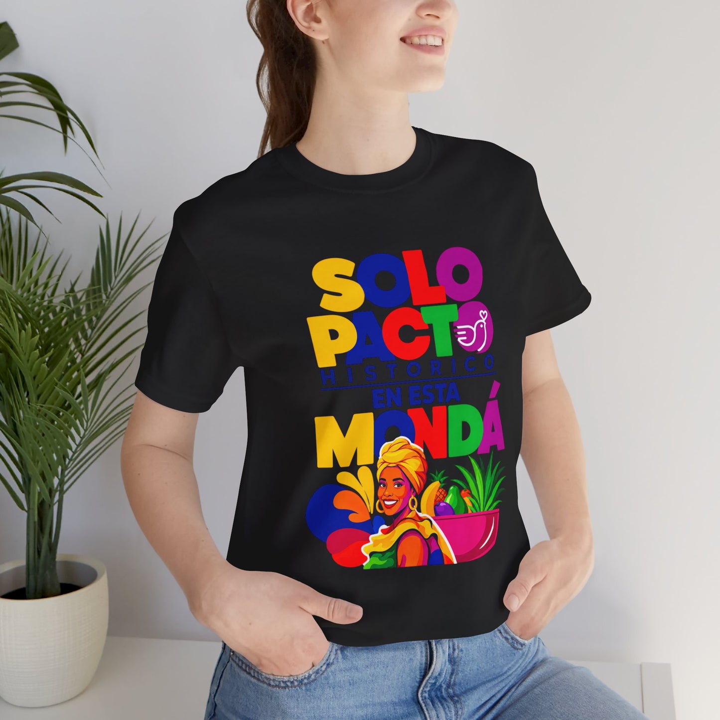 T-Shirt — "Solo Pacto Histórico" Colorful Latina Pride Graphic Tee - Colombia Pacto Histórico
