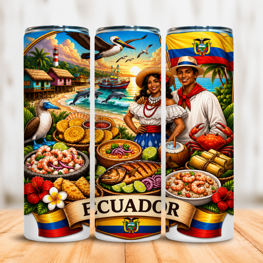 Vaso Térmico Ecuador Sabor y Costa con Pajita 20oz