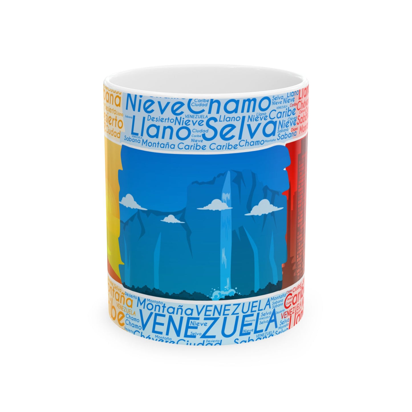 Taza "Venezuela de Contrastes" - Paisajes, Selva, Llano y Ciudad (11oz, 15oz)