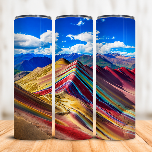 Vaso Térmico Perú Montaña de Siete Colores con Pajita 20oz