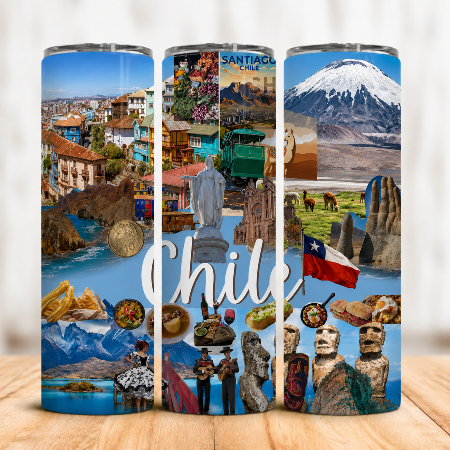Vaso Térmico Chile Iconos y Tradición con Pajita 20oz