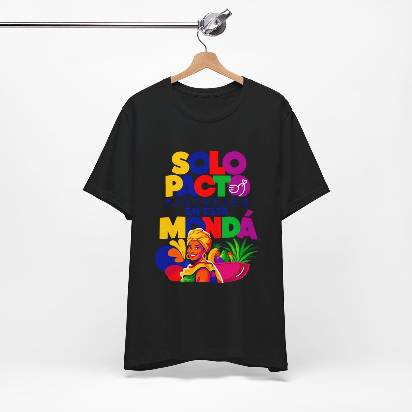 T-Shirt — "Solo Pacto Histórico" Colorful Latina Pride Graphic Tee - Colombia Pacto Histórico