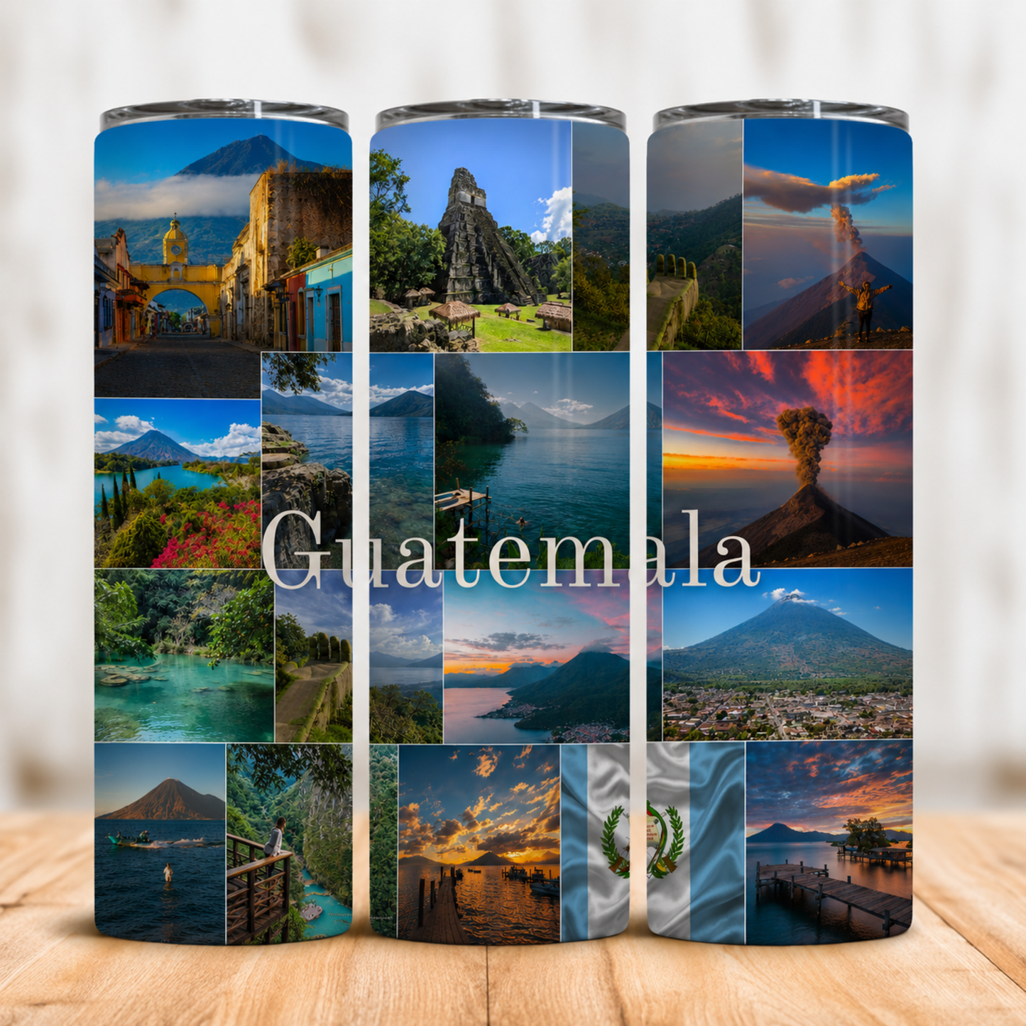 Vaso Térmico Guatemala Paisajes Sagrados y Aventura con Pajita 20oz