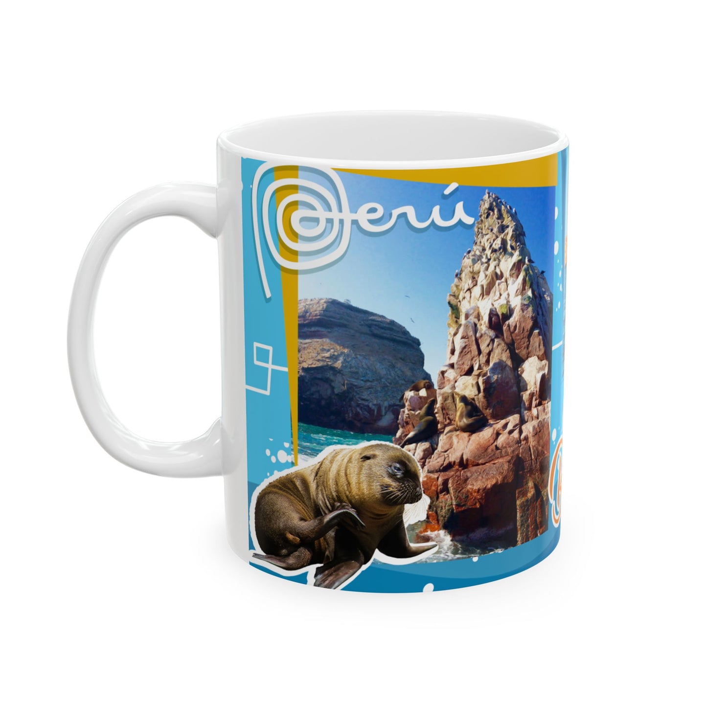 Islas Ballestas Photo Ceramic Mug - Sea Wildlife Travel Souvenir - Taza Perú (11oz/15oz)