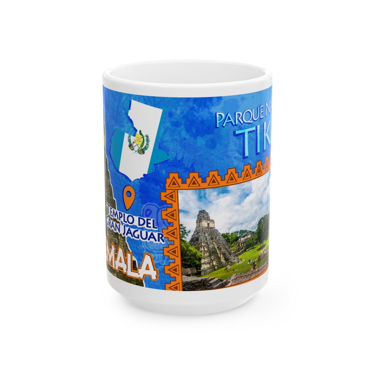 Guatemala Tikal Temple Ceramic Mug – Travel Souvenir Coffee Cup (11oz, 15oz)