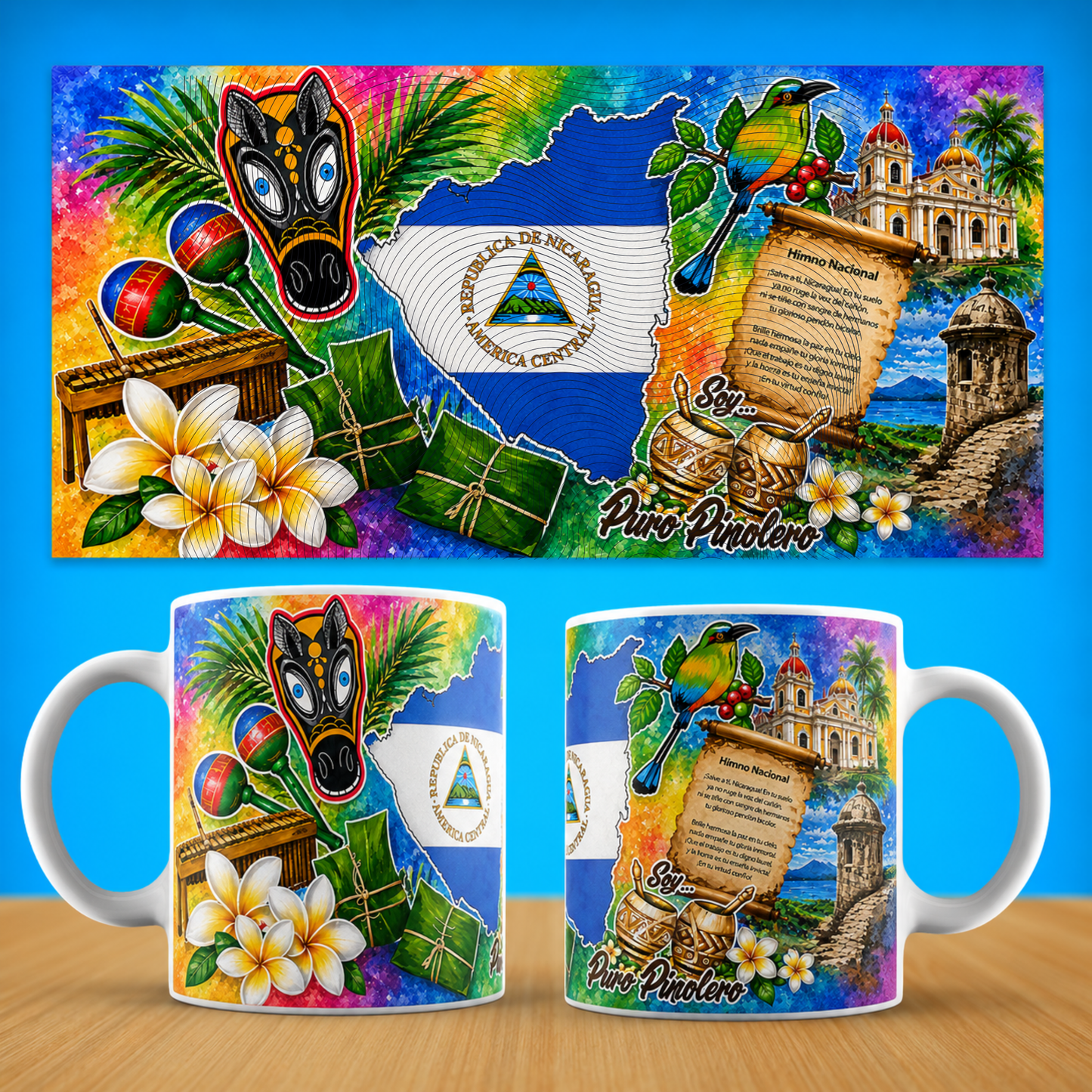 Taza "Folclore Nica" - El Güegüense y Sonidos de Mi Tierra (11oz, 15oz)