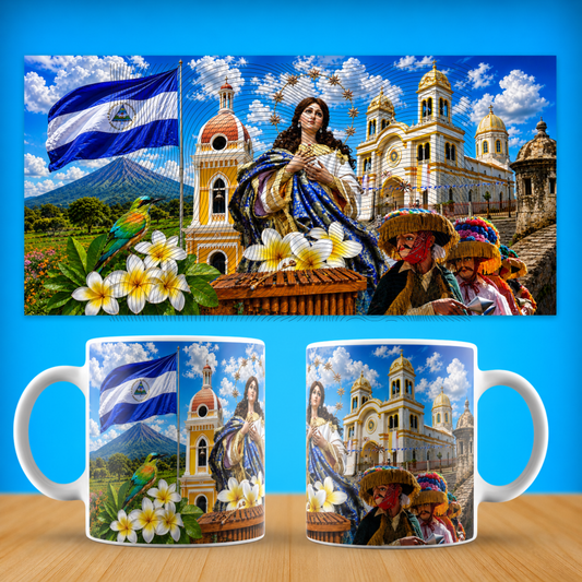 Taza "La Purísima" - Fe, Folclore y Orgullo Nicaragüense (11oz, 15oz)