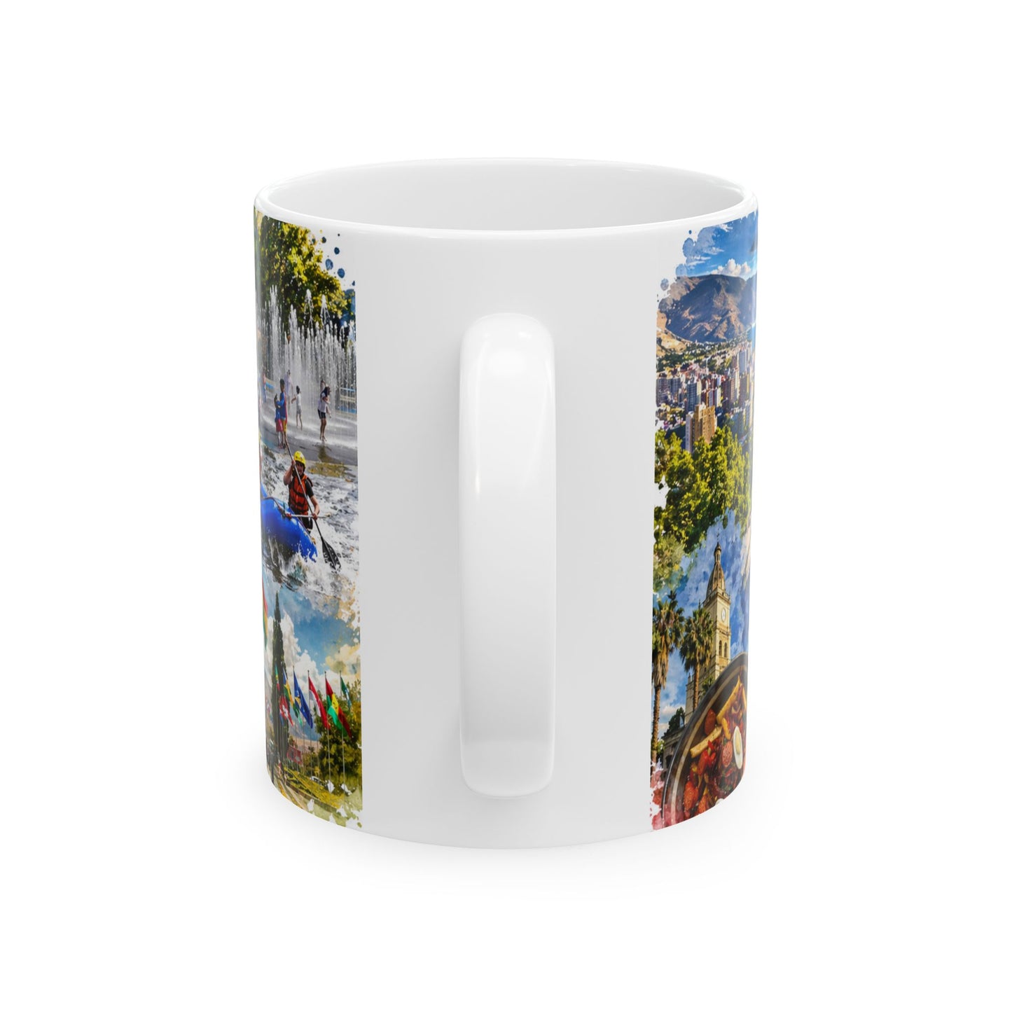 Bolivia Travel Collage Ceramic Mug - Taza de Café Paisajes de Bolivia - Cochabamba (11oz, 15oz)