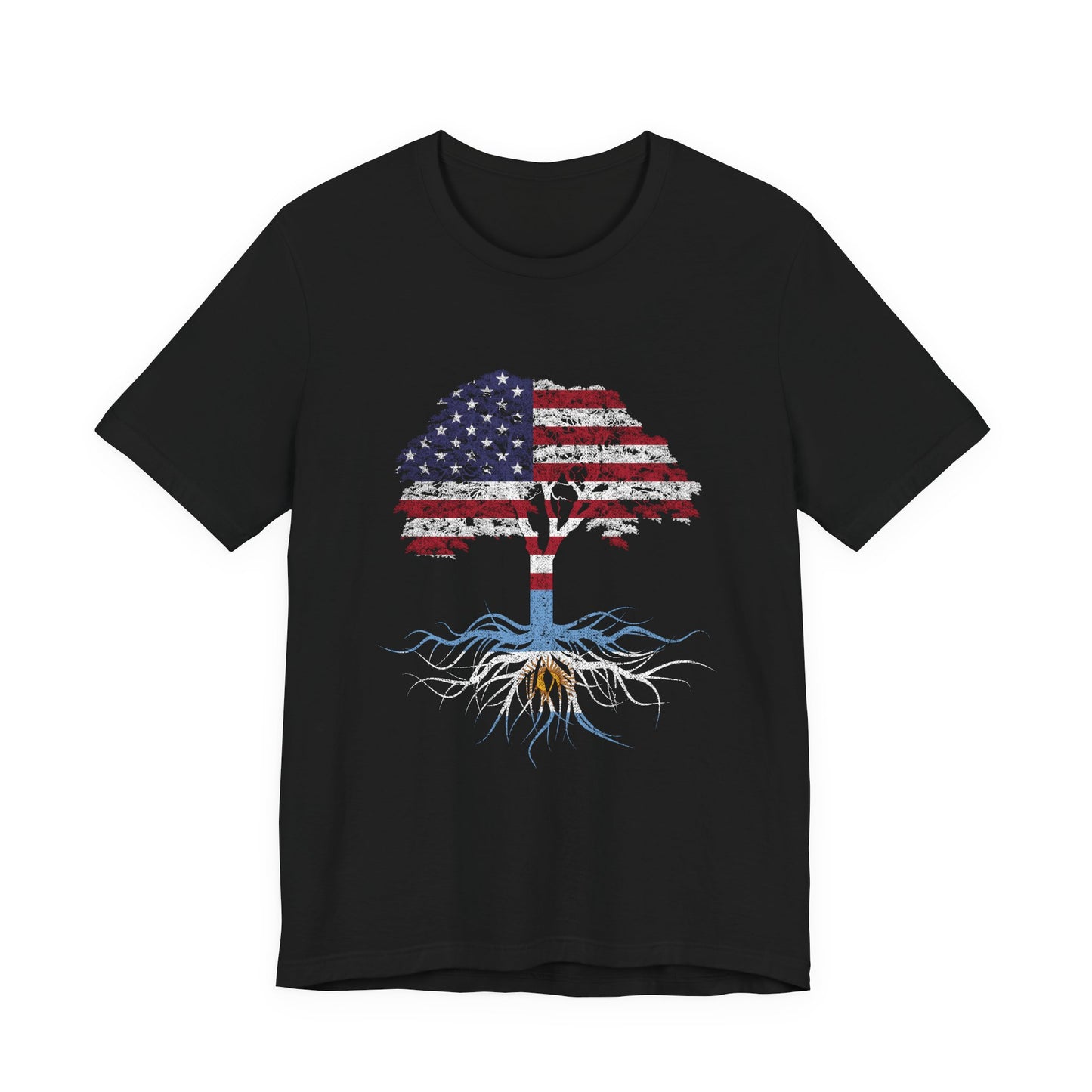 American Flag Tree T-Shirt — Argentina & USA Flag Tree T-Shirt
