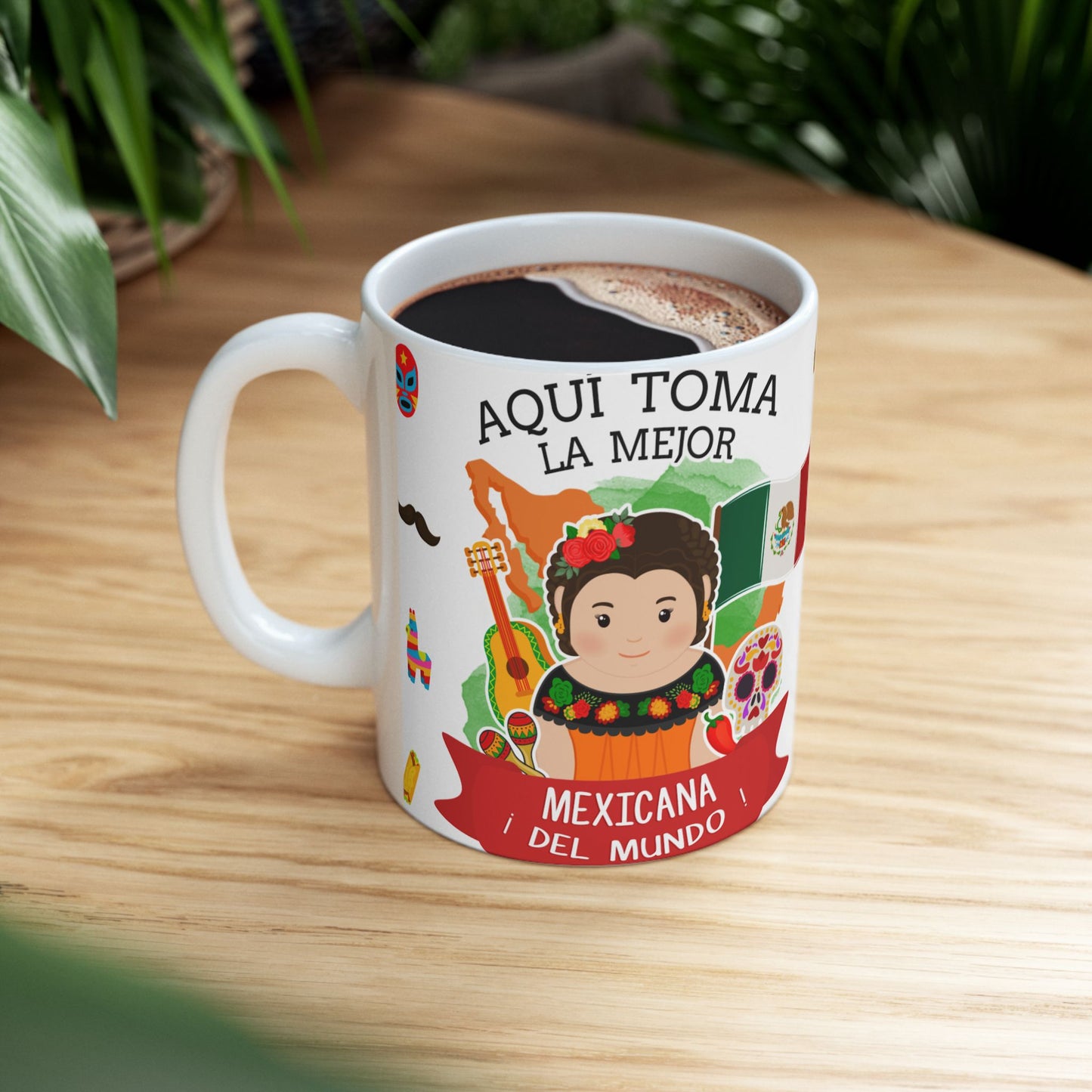 Mexican Ceramic Mug - "La mejor Mexicana" Coffee Cup (11oz, 15oz)