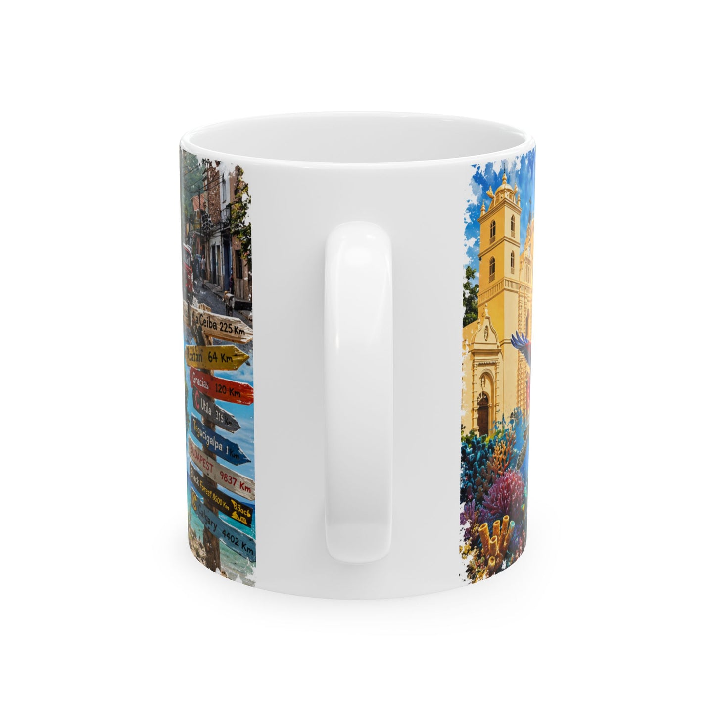 Honduras Travel Collage Ceramic Mug - Taza de Café Honduras (11oz, 15oz)
