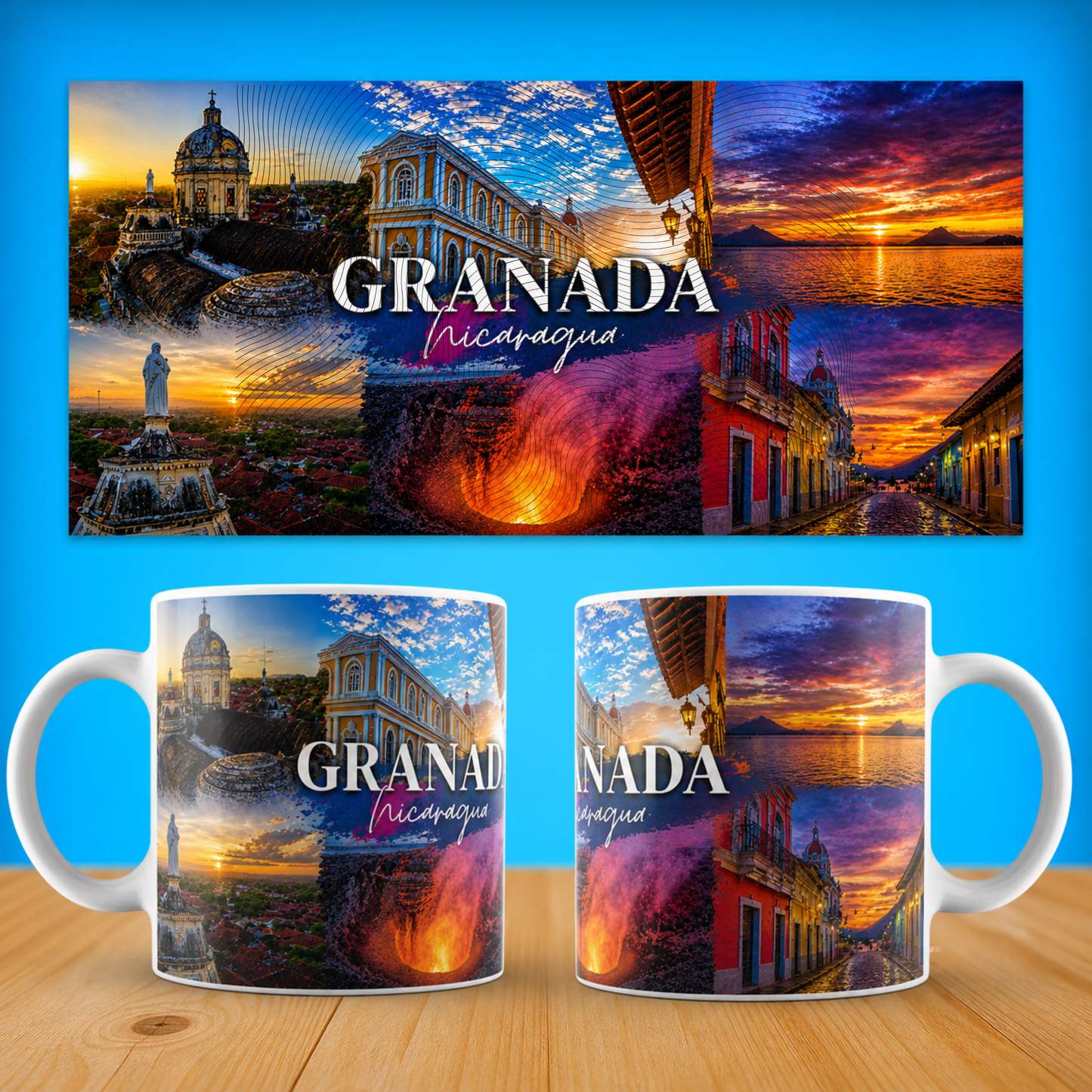 Taza "Atardecer en Granada" - Joya Colonial de Nicaragua (11oz, 15oz)