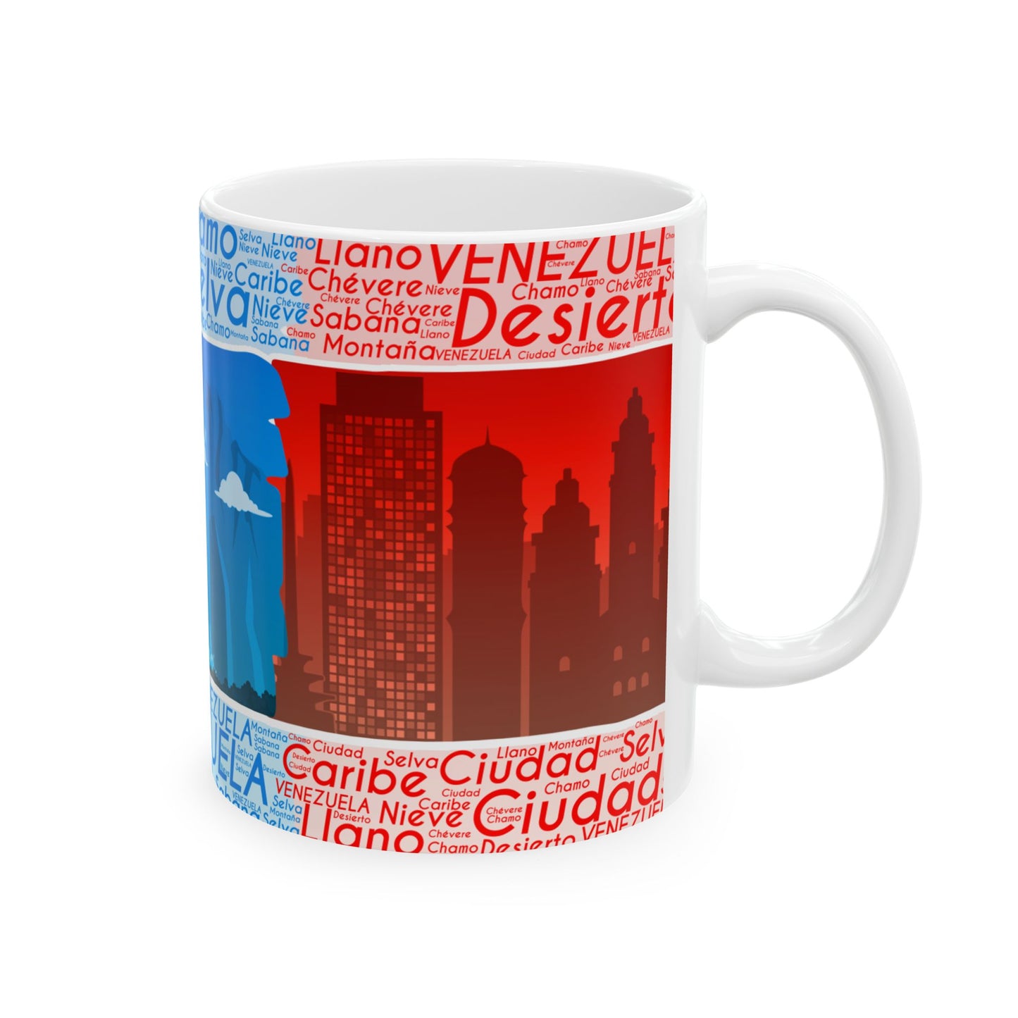Taza "Venezuela de Contrastes" - Paisajes, Selva, Llano y Ciudad (11oz, 15oz)