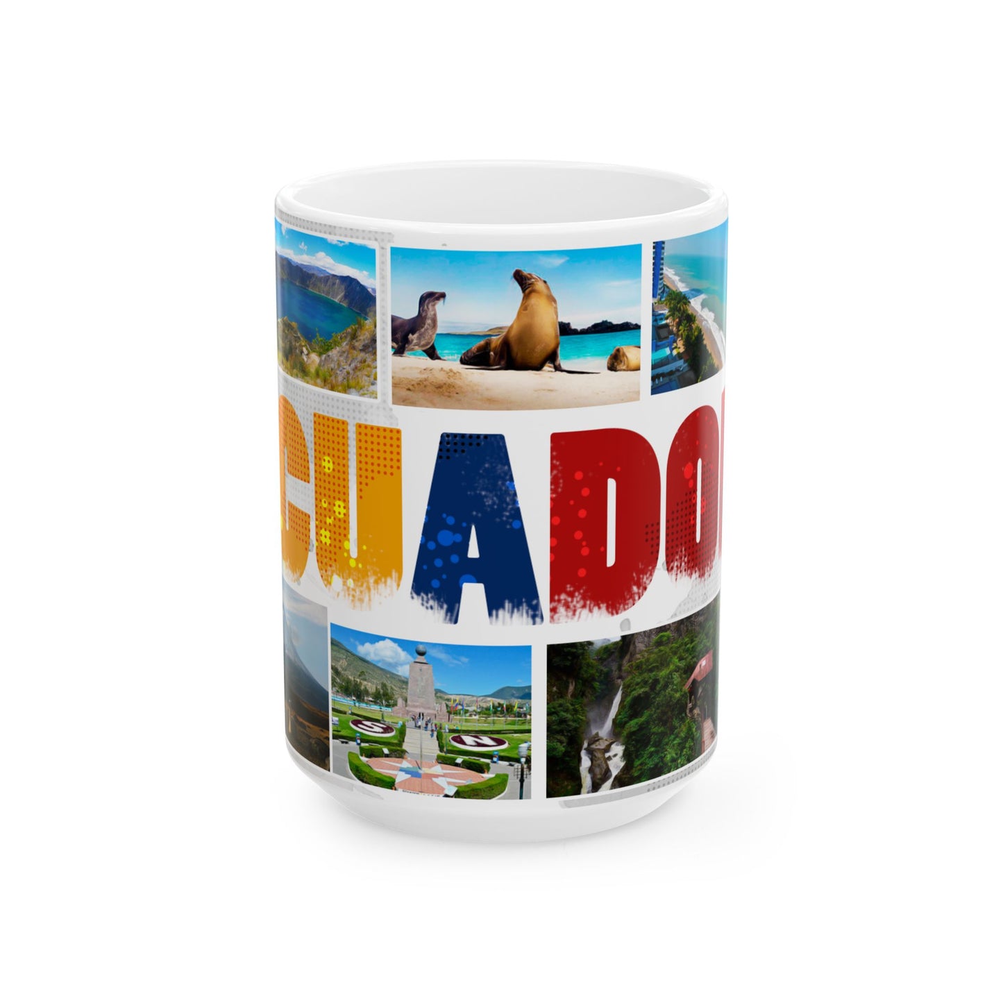 Ecuador Photo Collage Ceramic Mug - Colorful Travel Souvenir - Taza Euador (11oz, 15oz)