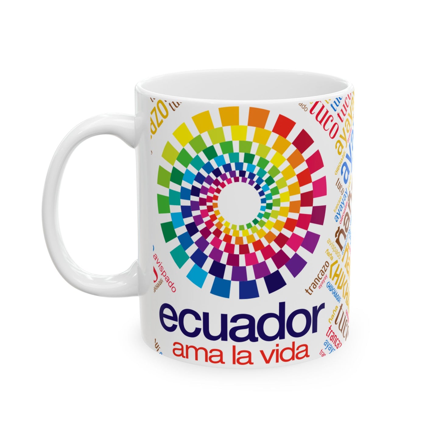 Ecuador Word Cloud Ceramic Mug – Taza de Café Esto es Ecuador (11oz, 15oz)