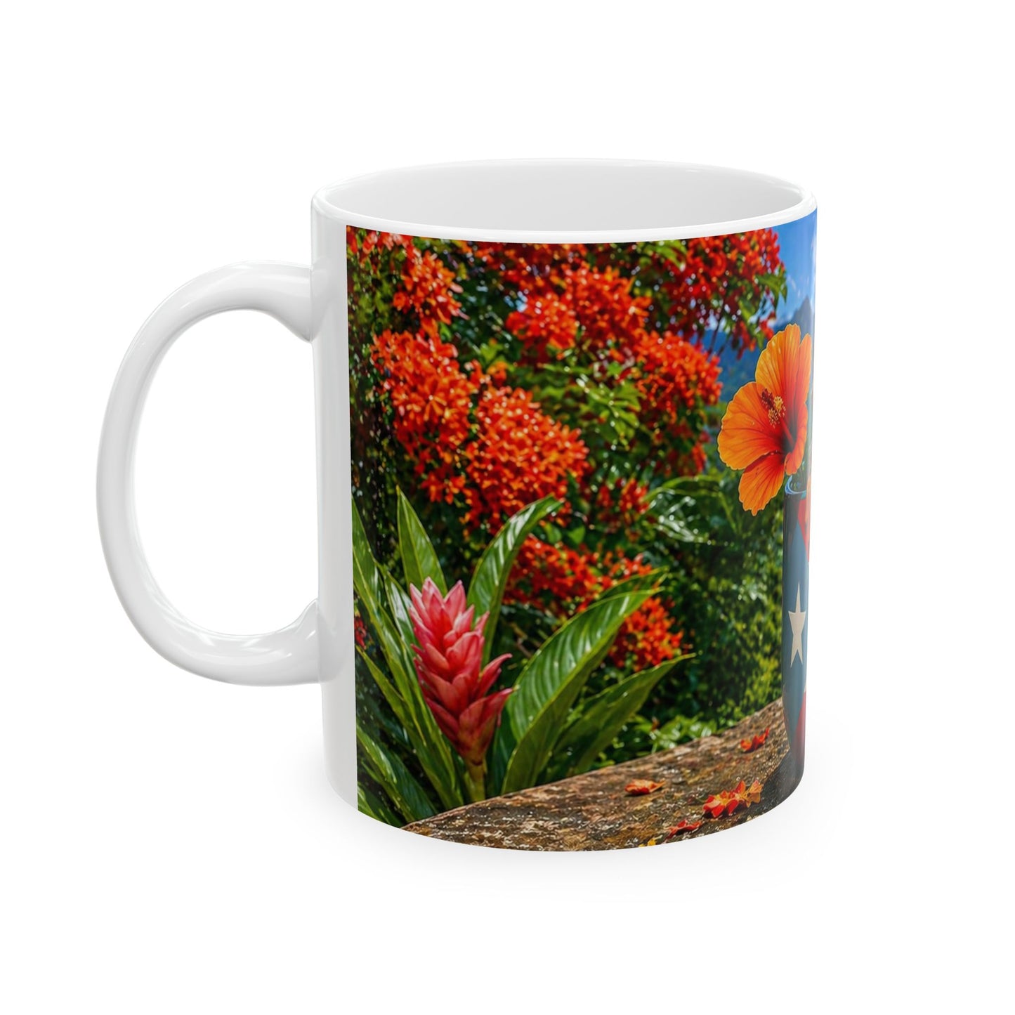 Taza Paisaje Natural de Puerto Rico -Tropical Coquí Design (11oz, 15oz)