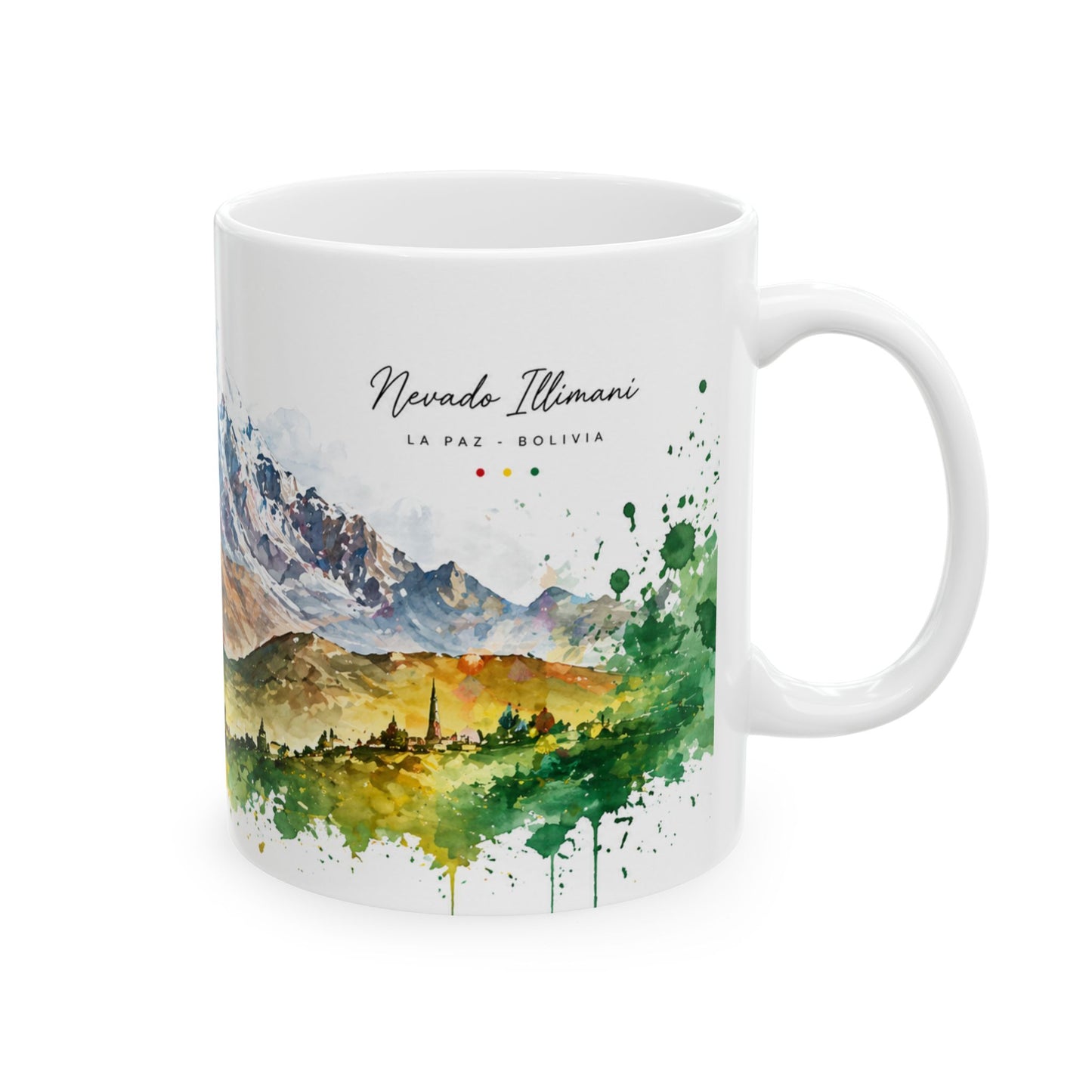 Taza Bolivia "Nevado Illimani" – Edición Artística en Acuarela - Bolivia Coffee Mug (11oz, 15oz)