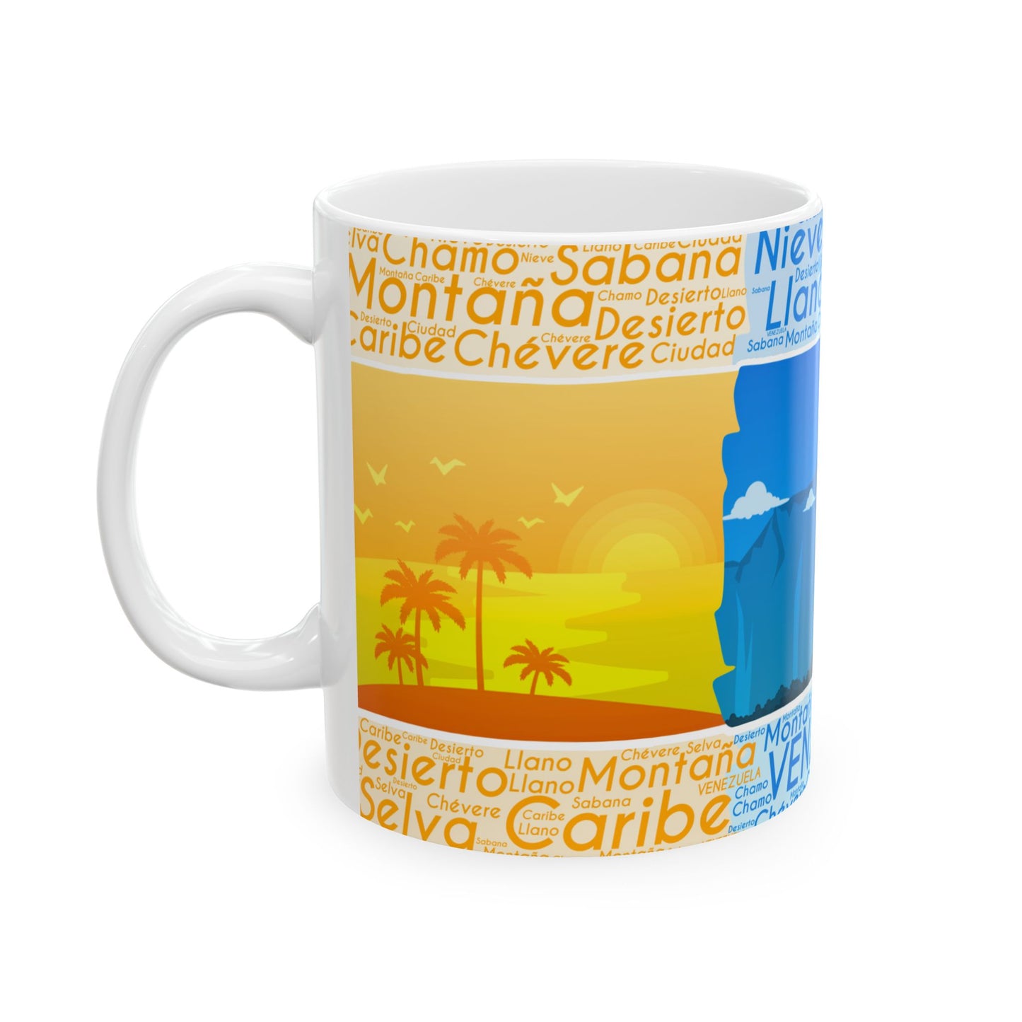 Taza "Venezuela de Contrastes" - Paisajes, Selva, Llano y Ciudad (11oz, 15oz)