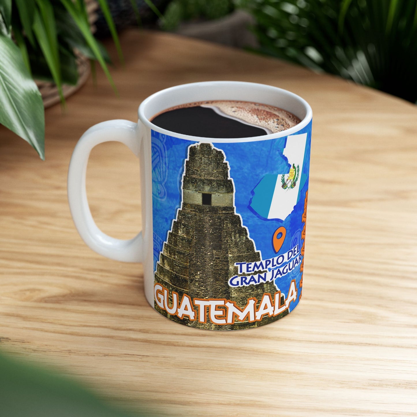 Guatemala Tikal Temple Ceramic Mug – Travel Souvenir Coffee Cup (11oz, 15oz)