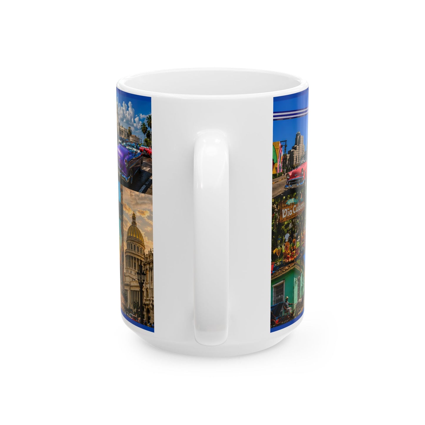 Cuba Travel Collage Ceramic Mug (11oz, 15oz) – Havana Vintage Scene (11oz, 15oz)