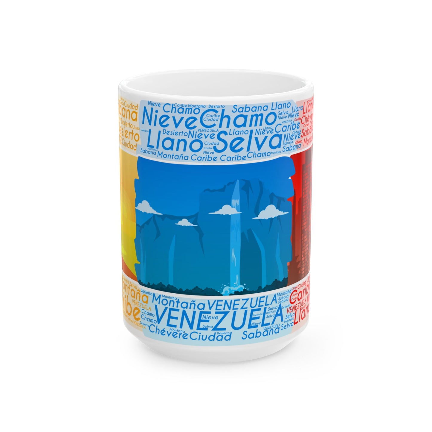 Taza "Venezuela de Contrastes" - Paisajes, Selva, Llano y Ciudad (11oz, 15oz)