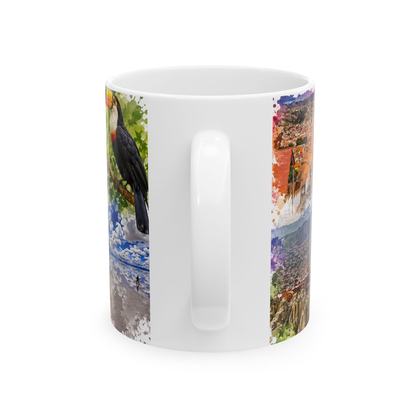 Bolivia Travel Collage Ceramic Mug - Taza de Café Paisajes de Bolivia (11oz, 15oz)