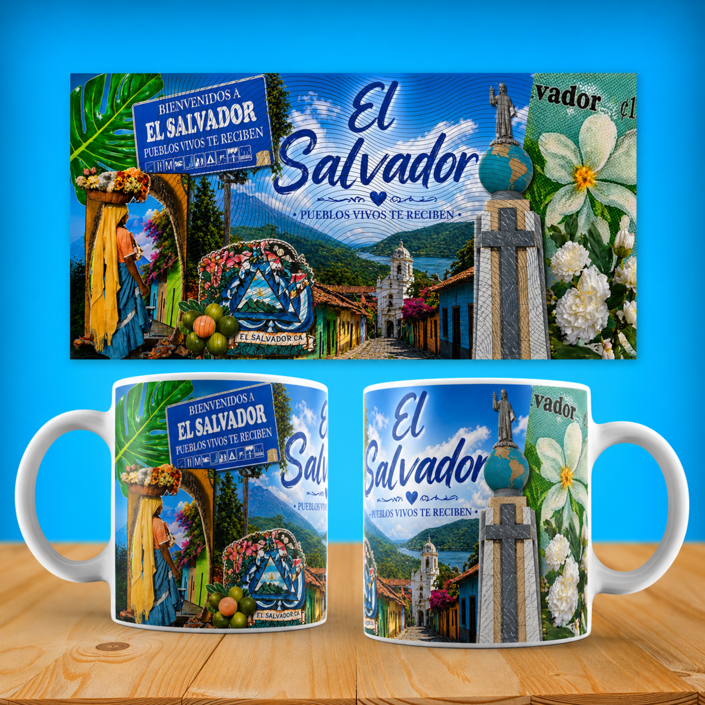 Taza "El Salvador: Pueblos Vivos" - Orgullo y Tradición (11oz, 15oz)