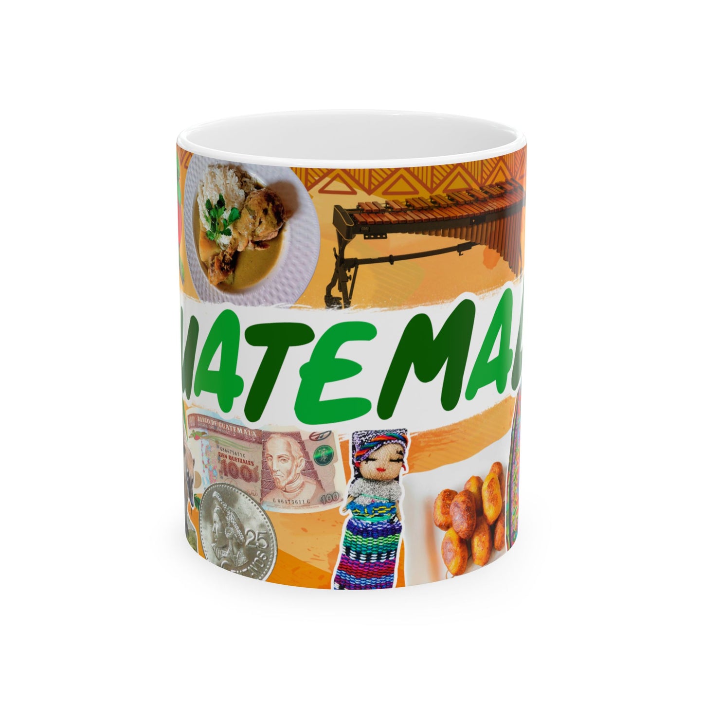 Guatemala Collage Ceramic Mug (11oz/15oz) – Traditional Food, Textiles & Culture