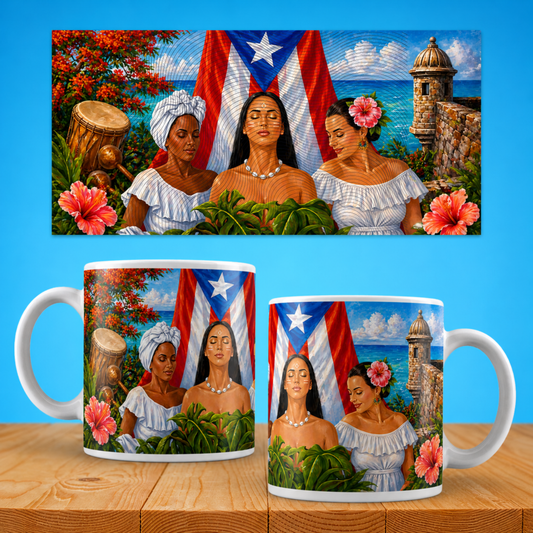 Taza "Raíces de Borinquen" - Homenaje a la Mujer Puertorriqueña (11oz, 15oz)