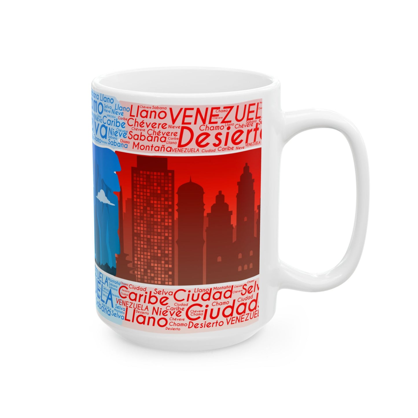 Taza "Venezuela de Contrastes" - Paisajes, Selva, Llano y Ciudad (11oz, 15oz)