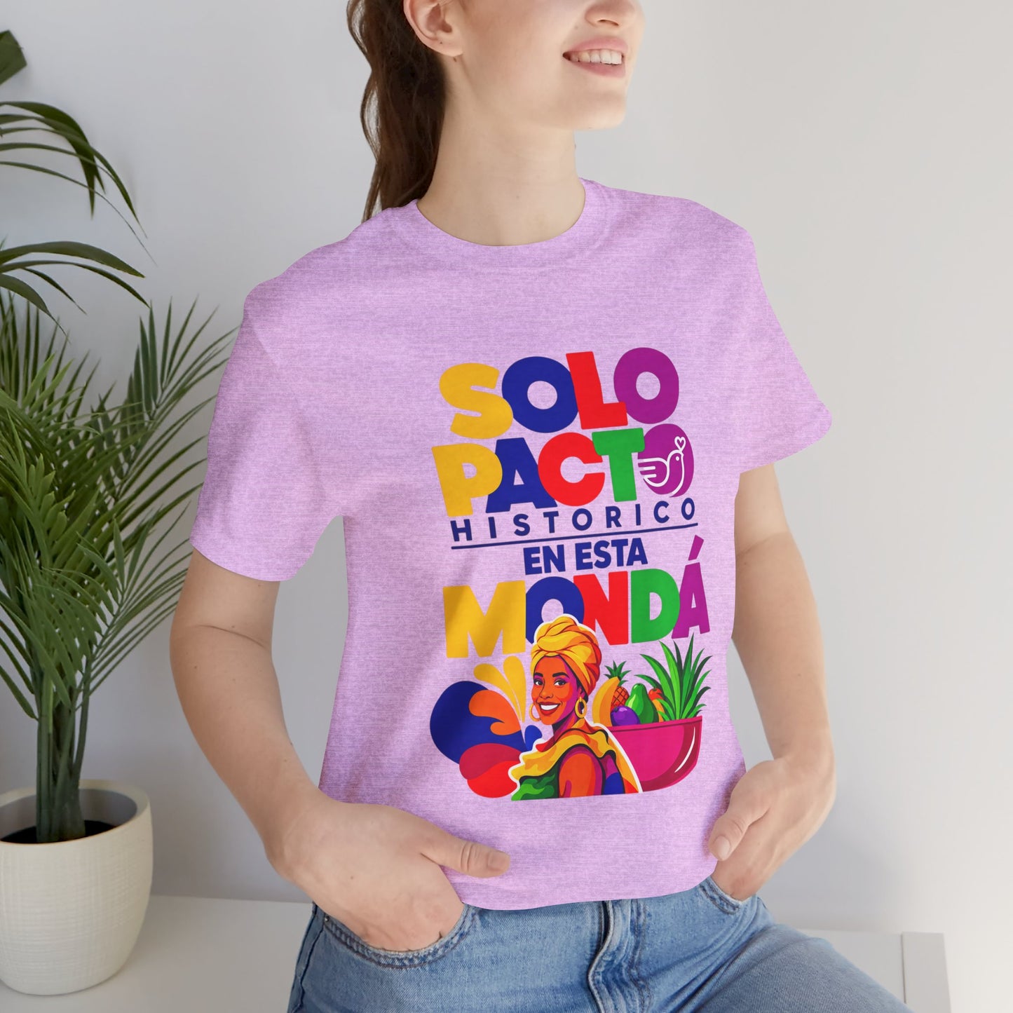 T-Shirt — "Solo Pacto Histórico" Colorful Latina Pride Graphic Tee - Colombia Pacto Histórico