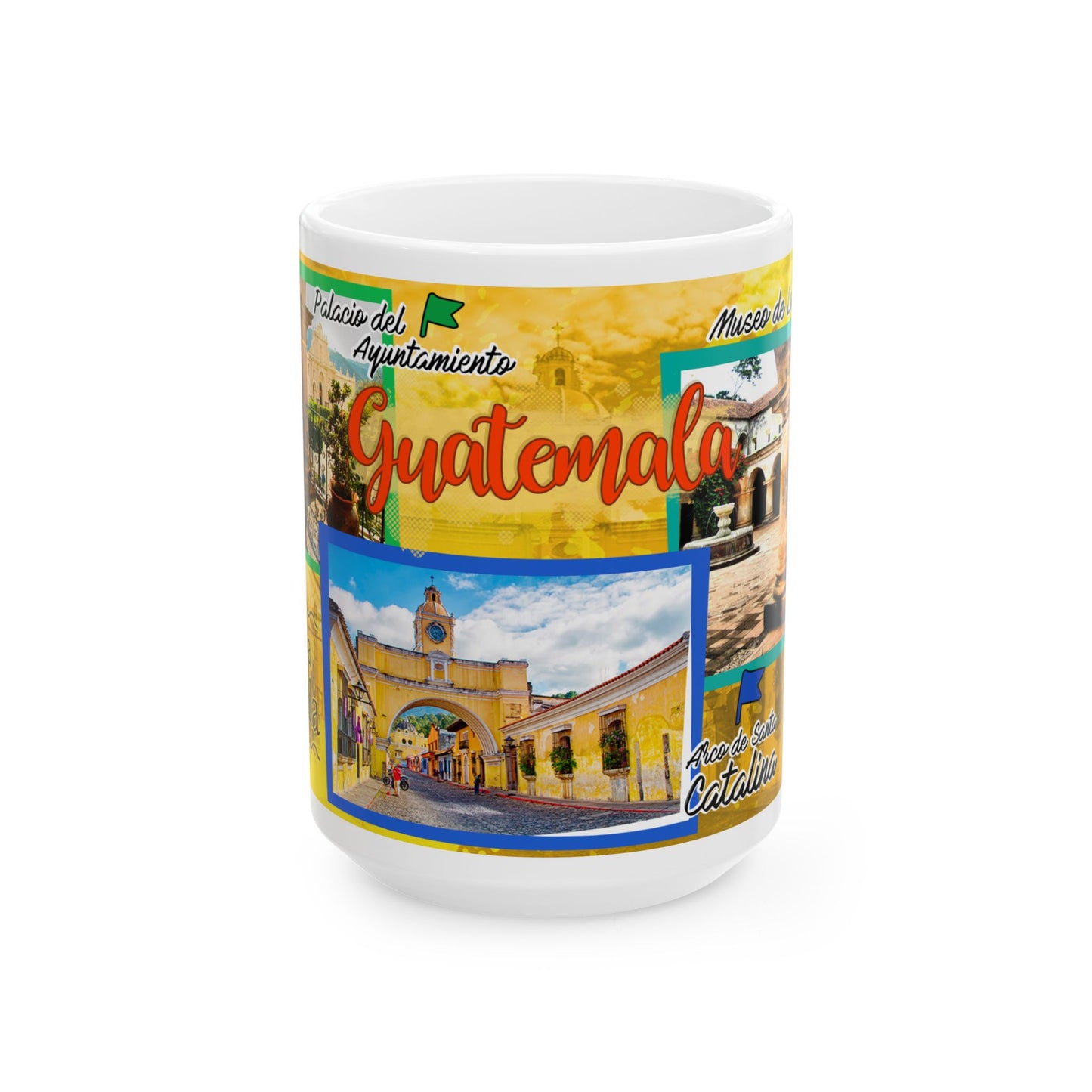 Guatemala Photo Collage Ceramic Mug – Antigua & Landmarks Travel Souvenir (11oz/15oz)