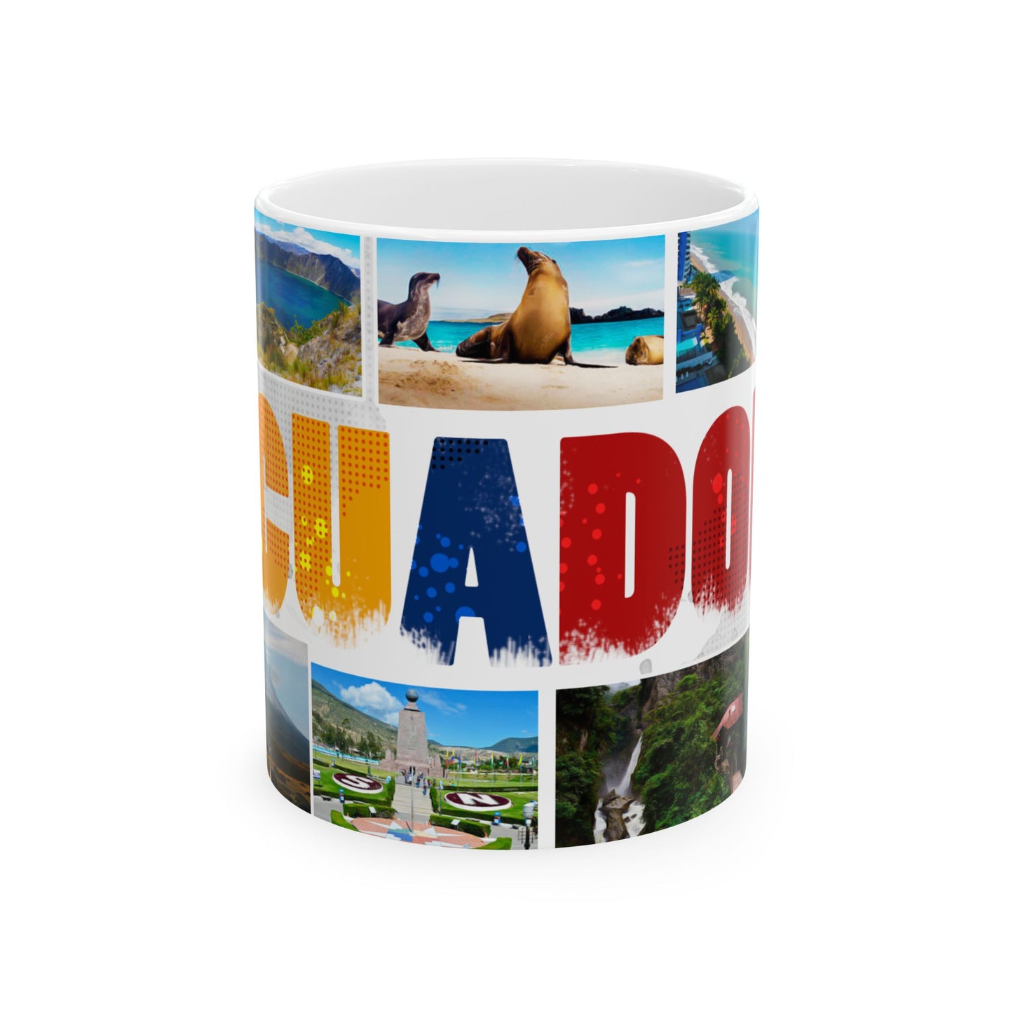 Ecuador Photo Collage Ceramic Mug - Colorful Travel Souvenir - Taza Euador (11oz, 15oz)