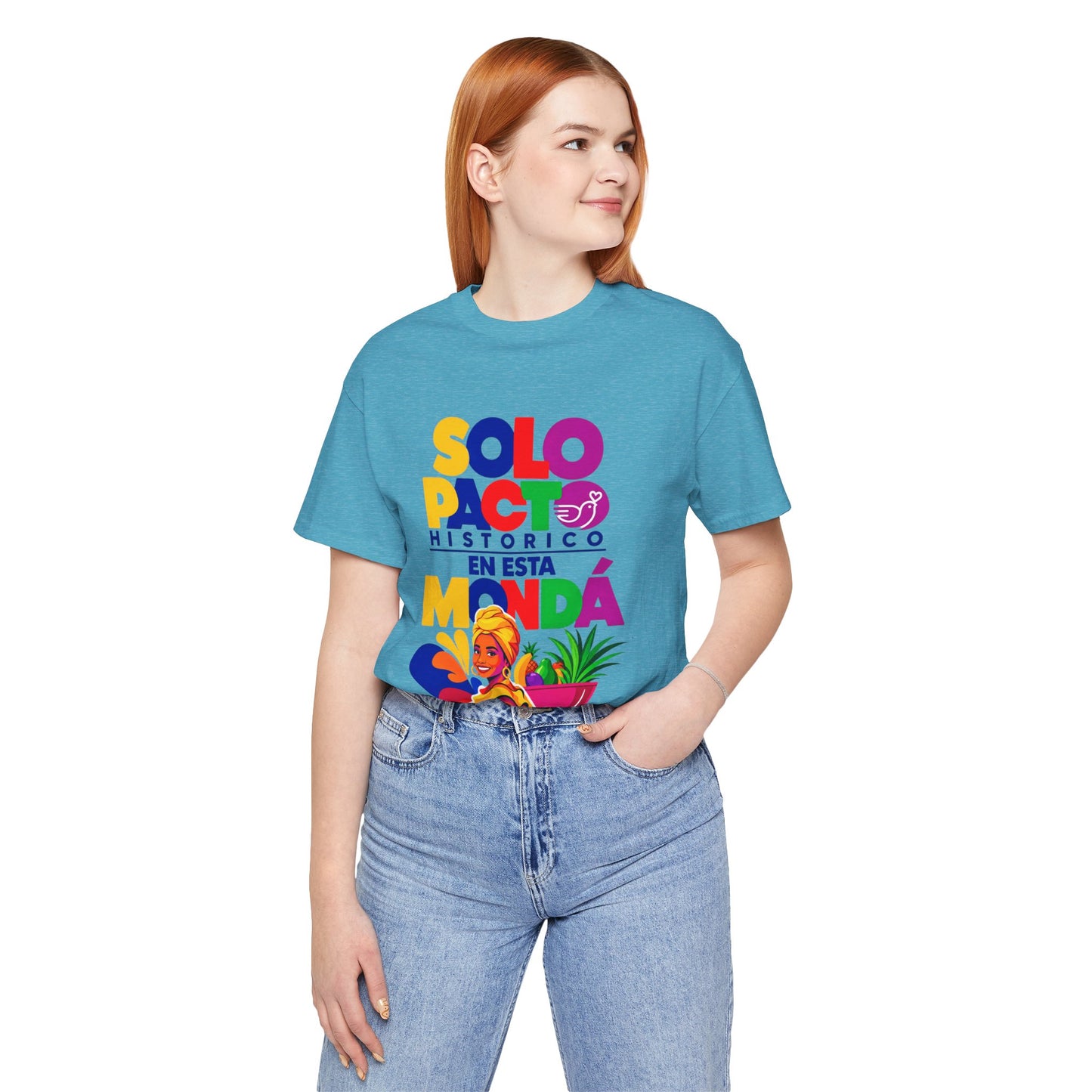 T-Shirt — "Solo Pacto Histórico" Colorful Latina Pride Graphic Tee - Colombia Pacto Histórico