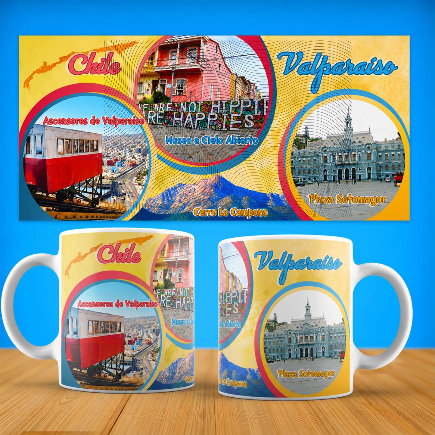 Taza "Valparaíso: Puerto de Colores" - Patrimonio de Chile (11oz, 15oz)