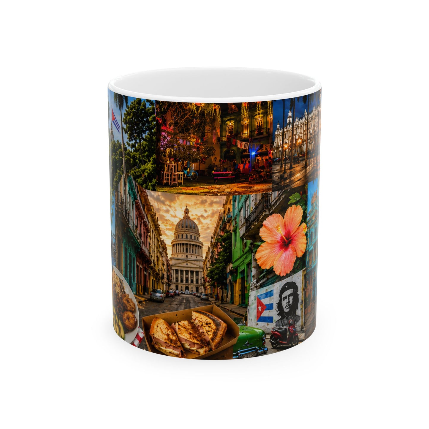 Cuba Travel Collage Ceramic Mug (11oz, 15oz) – Havana Vintage Scene (11oz, 15oz)